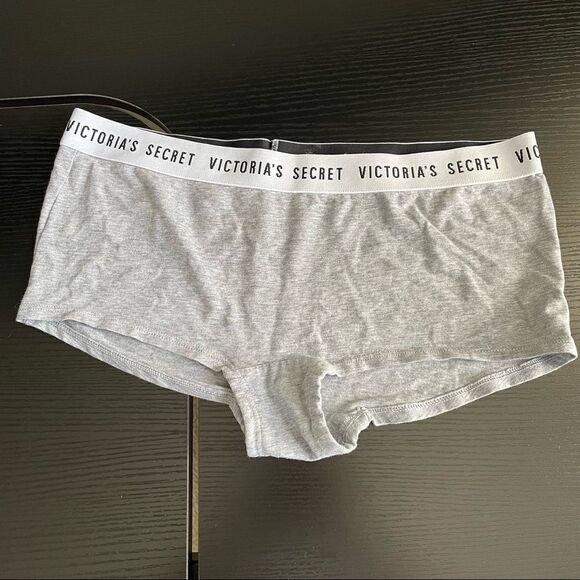Victoria’s Secret Gray Logo Waist Boyshorts, XL - Picture 1 of 5